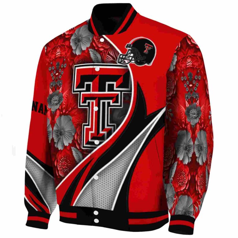 custom texas tech red raiders floral print red jacket best selling jacketwow