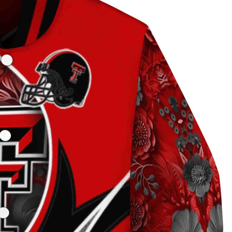 custom texas tech red raiders floral print red jacket premium grade jacketwow