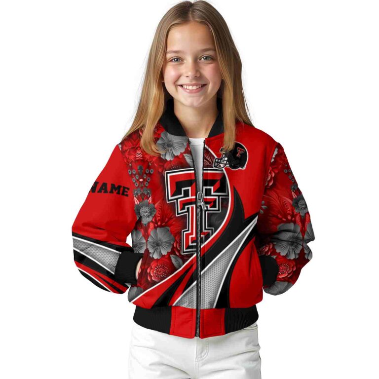 custom texas tech red raiders floral print red jacket top rated jacketwow