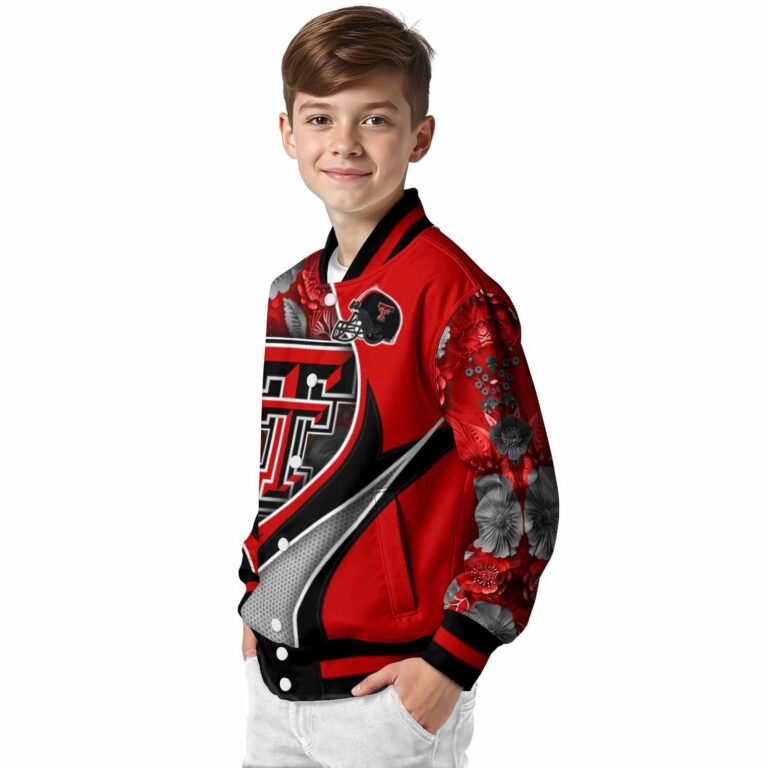 custom texas tech red raiders floral print red jacket trendy jacketwow