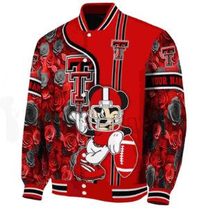 custom texas tech red raiders rose mickey red jacket best selling jacketwow
