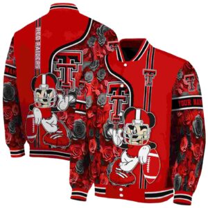 custom texas tech red raiders rose mickey red jacket fashion forward jacketwow