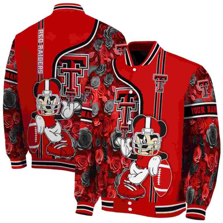 custom texas tech red raiders rose mickey red jacket fashion forward jacketwow