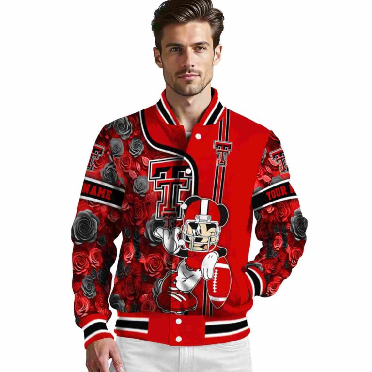 custom texas tech red raiders rose mickey red jacket high quality jacketwow