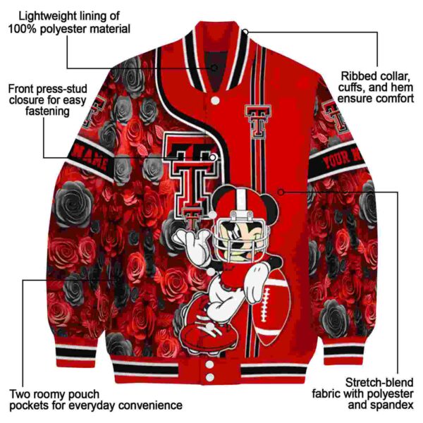 custom texas tech red raiders rose mickey red jacket new arrival jacketwow