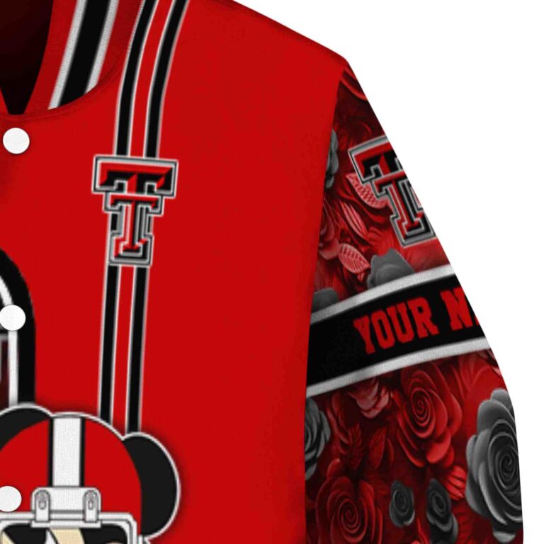 custom texas tech red raiders rose mickey red jacket premium grade jacketwow