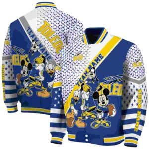 custom toledo rockets mickey donald goofy blue white jacket fashion forward jacketwow