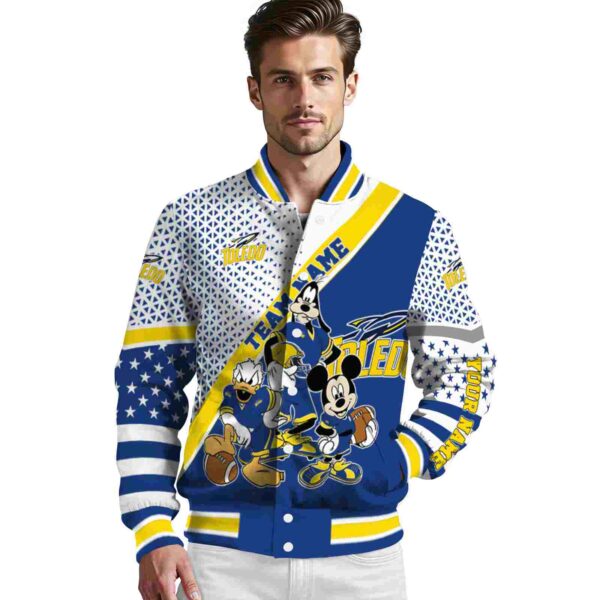custom toledo rockets mickey donald goofy blue white jacket high quality jacketwow