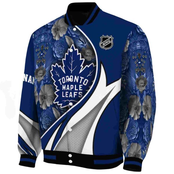 custom toronto maple leafs floral print blue jacket best selling jacketwow