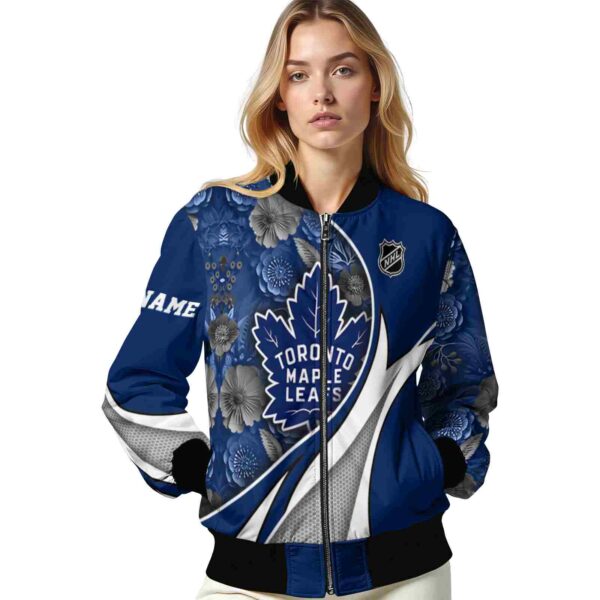 custom toronto maple leafs floral print blue jacket latest model jacketwow