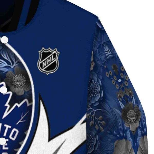 custom toronto maple leafs floral print blue jacket premium grade jacketwow