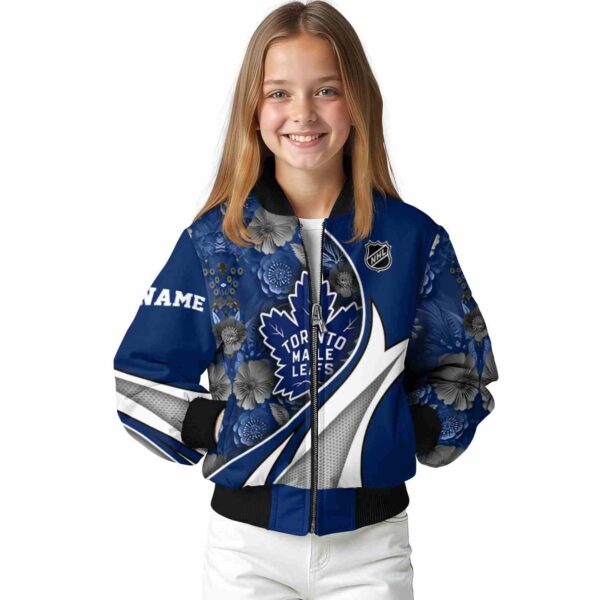 custom toronto maple leafs floral print blue jacket top rated jacketwow