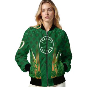 custom toronto raptors shamrock pattern green jacket latest model jacketwow