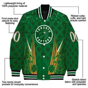 custom toronto raptors shamrock pattern green jacket new arrival jacketwow