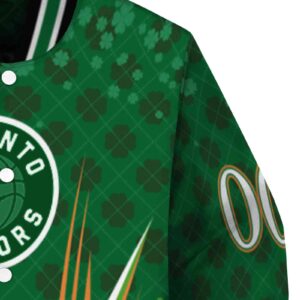 custom toronto raptors shamrock pattern green jacket premium grade jacketwow