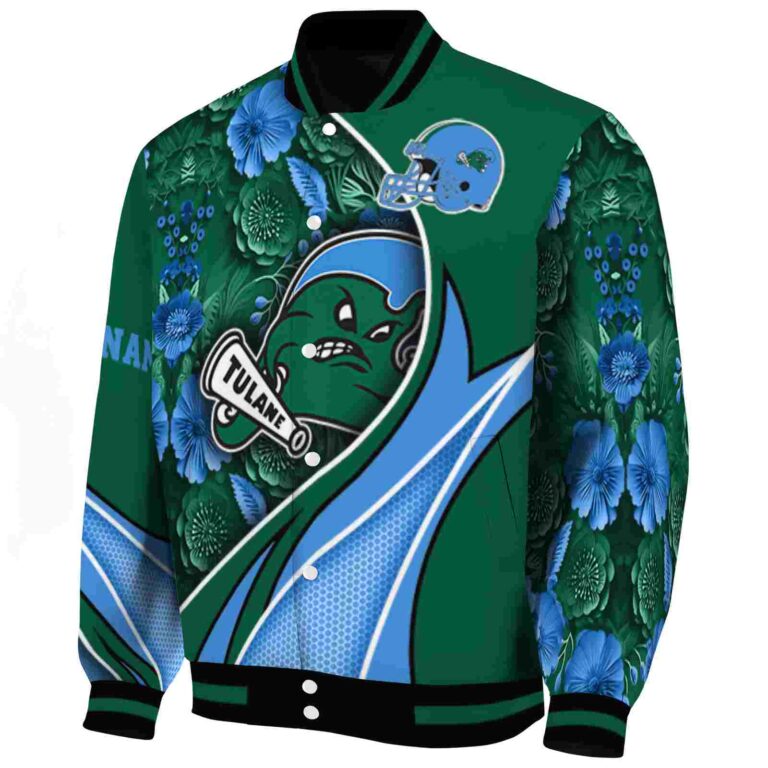 custom tulane green wave floral print green jacket best selling jacketwow