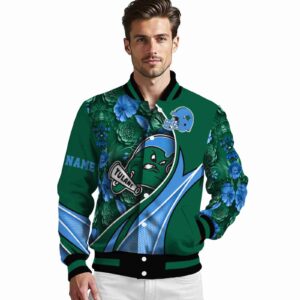 custom tulane green wave floral print green jacket high quality jacketwow