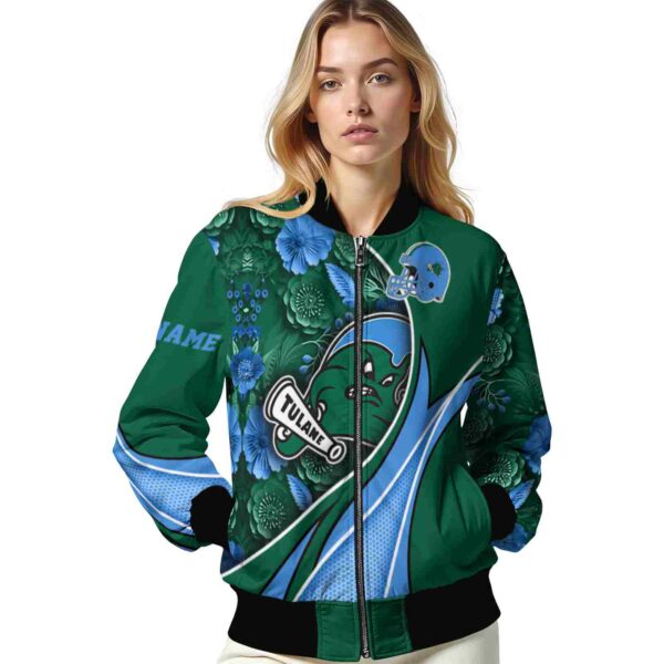 custom tulane green wave floral print green jacket latest model jacketwow