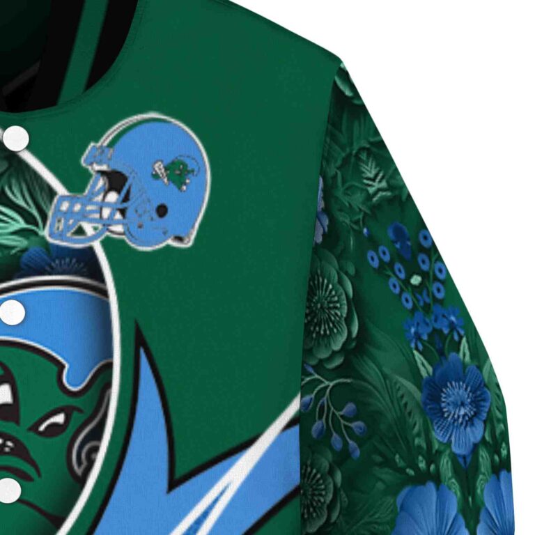 custom tulane green wave floral print green jacket premium grade jacketwow
