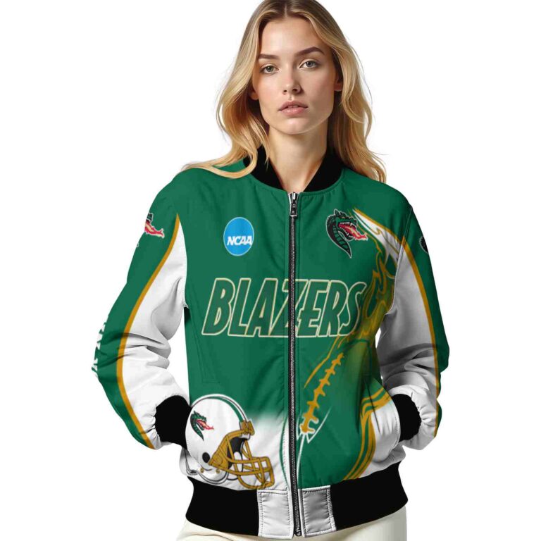 custom uab blazers flaming football green white jacket latest model jacketwow