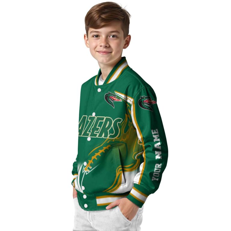 custom uab blazers flaming football green white jacket trendy jacketwow