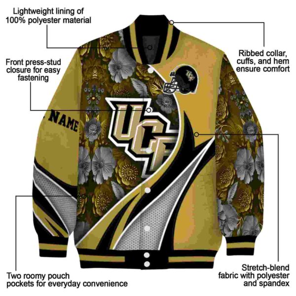 custom ucf knights floral print gold jacket new arrival jacketwow