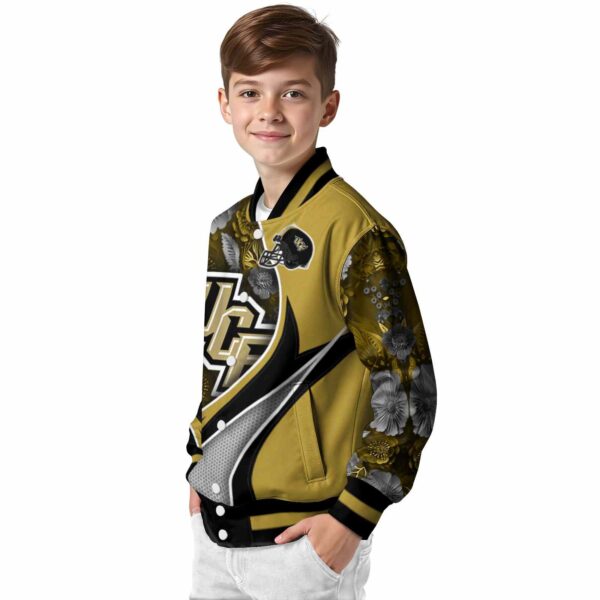 custom ucf knights floral print gold jacket trendy jacketwow