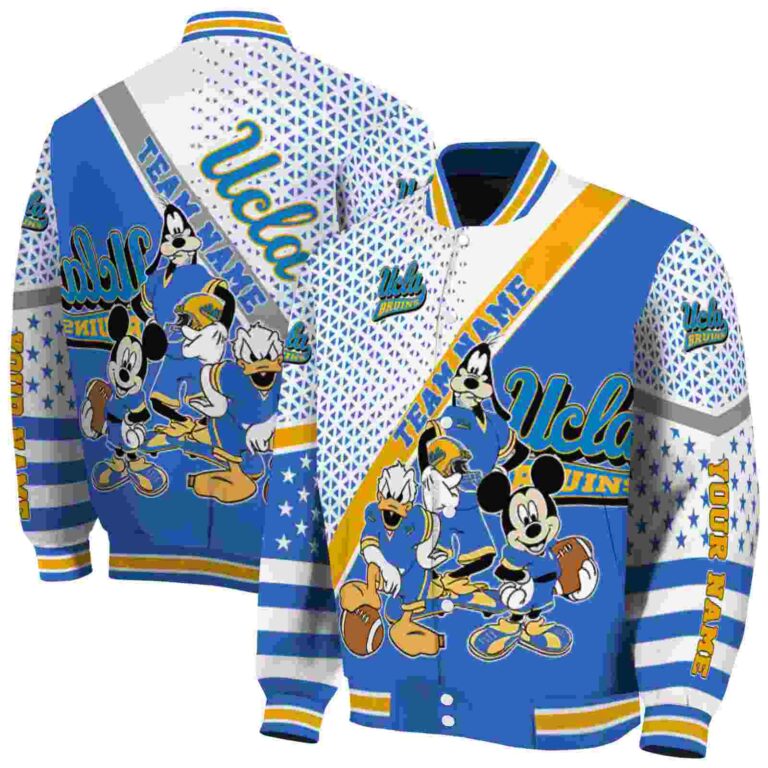 custom ucla bruins mickey donald goofy blue white jacket fashion forward jacketwow