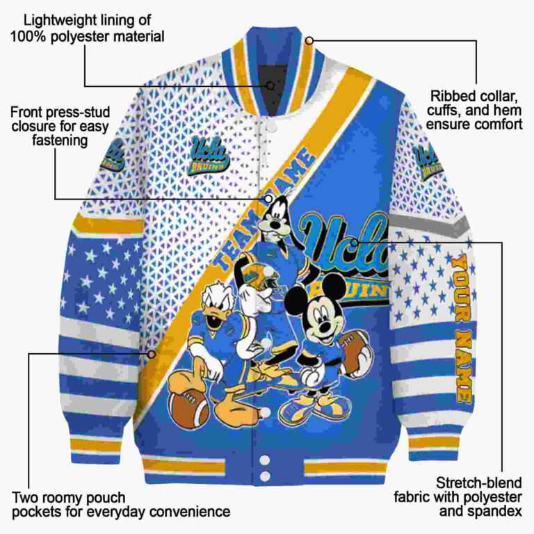 custom ucla bruins mickey donald goofy blue white jacket new arrival jacketwow