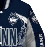 custom uconn huskies flaming football blue white jacket best selling jacketwow