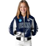 custom uconn huskies flaming football blue white jacket best selling jacketwow