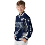 custom uconn huskies flaming football blue white jacket best selling jacketwow