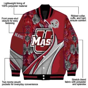 custom umass minutemen floral print red jacket new arrival jacketwow