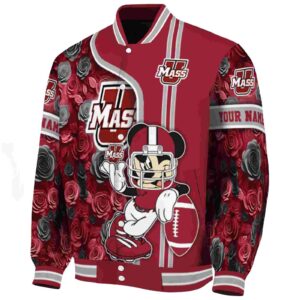 custom umass minutemen rose mickey red jacket best selling jacketwow