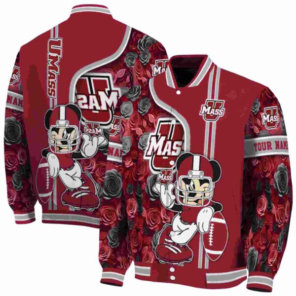 custom umass minutemen rose mickey red jacket fashion forward jacketwow