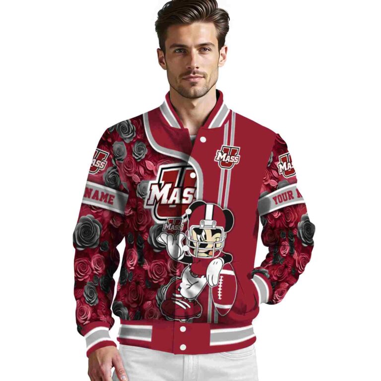 custom umass minutemen rose mickey red jacket high quality jacketwow