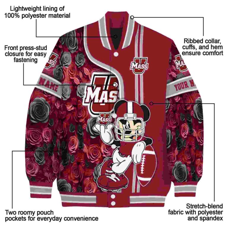 custom umass minutemen rose mickey red jacket new arrival jacketwow