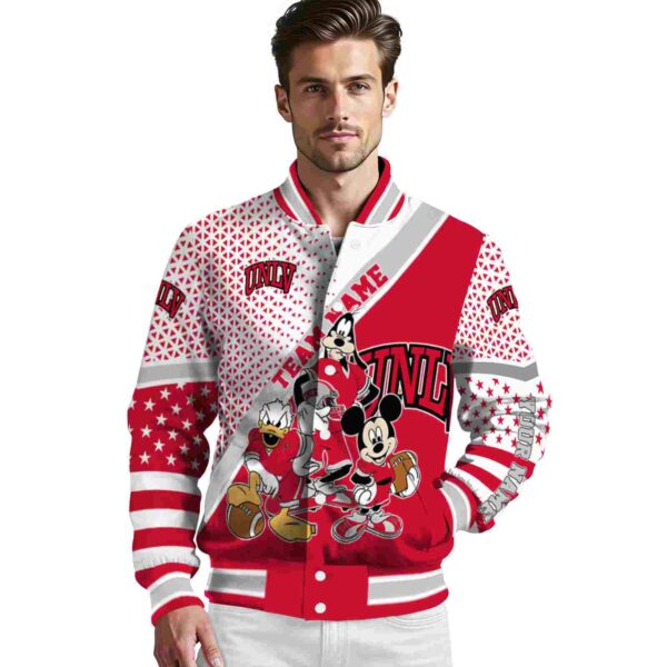 custom unlv rebels mickey donald goofy red white jacket high quality jacketwow