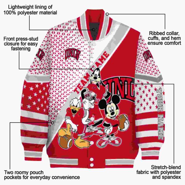 custom unlv rebels mickey donald goofy red white jacket new arrival jacketwow