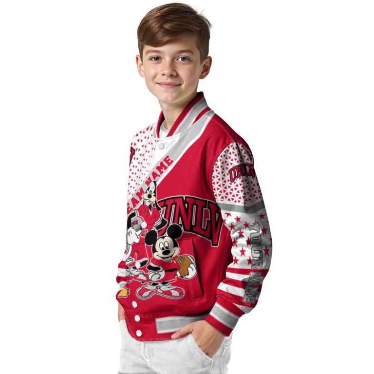 custom unlv rebels mickey donald goofy red white jacket trendy jacketwow
