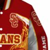 custom usc trojans flaming football red white jacket premium grade jacketwow