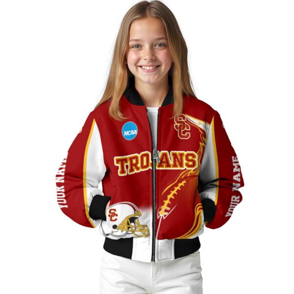 custom usc trojans flaming football red white jacket top rated jacketwow