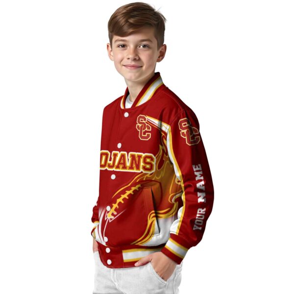 custom usc trojans flaming football red white jacket trendy jacketwow