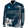 custom utah state aggies flaming football navy white jacket best selling jacketwow