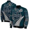 custom utah state aggies floral print navy jacket fashion forward jacketwow