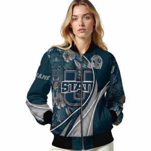 custom utah state aggies floral print navy jacket latest model jacketwow