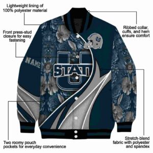 custom utah state aggies floral print navy jacket new arrival jacketwow