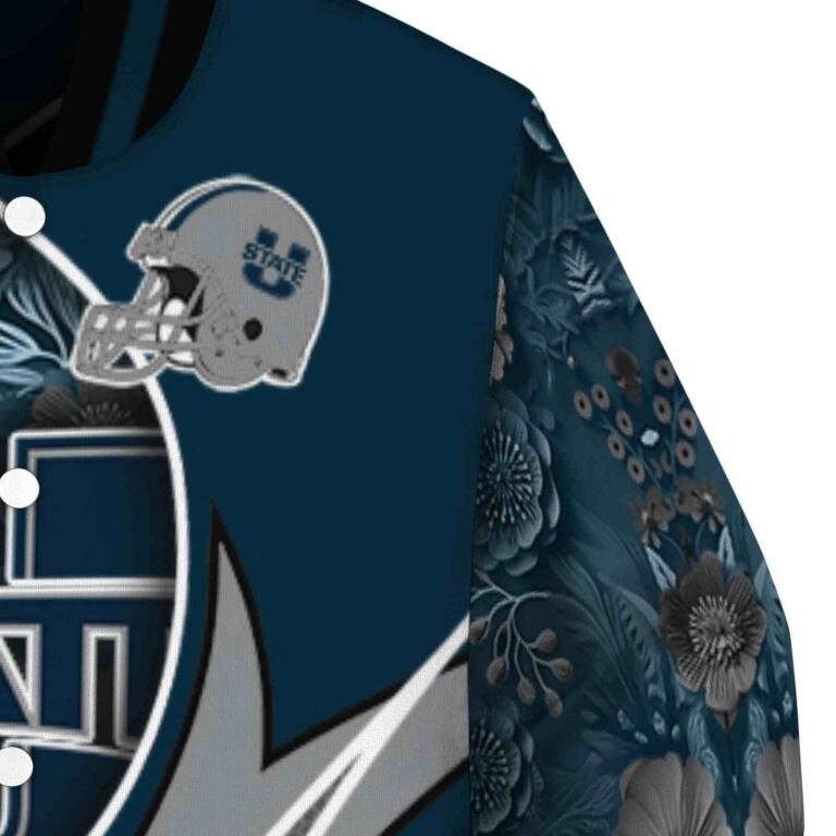 custom utah state aggies floral print navy jacket premium grade jacketwow
