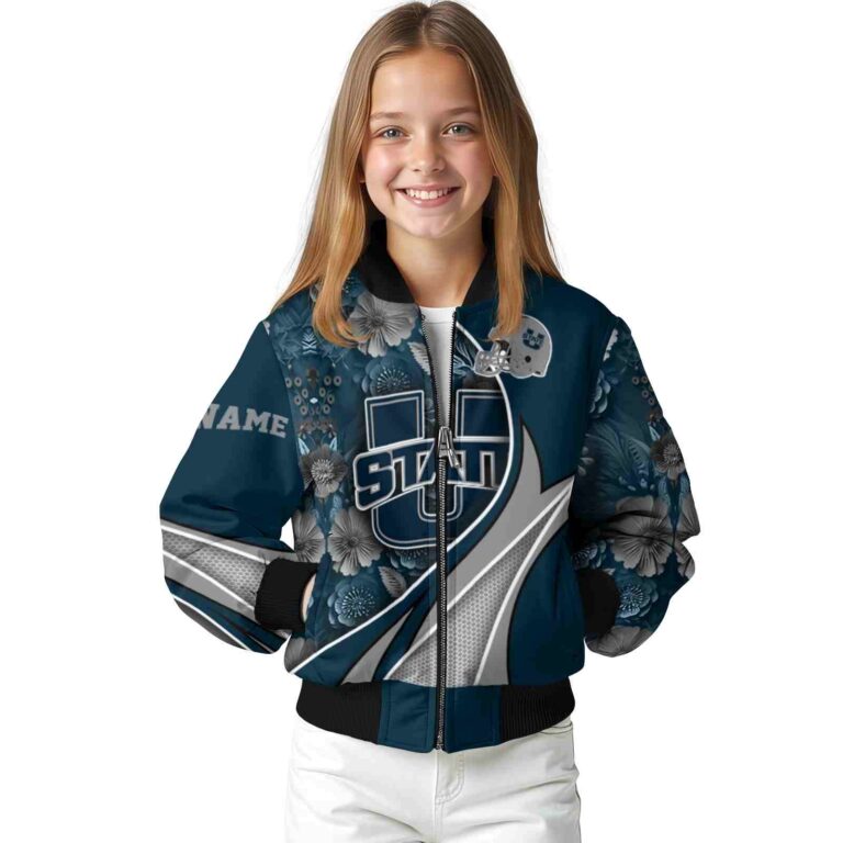 custom utah state aggies floral print navy jacket top rated jacketwow