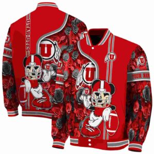 custom utah utes rose mickey red jacket fashion forward jacketwow